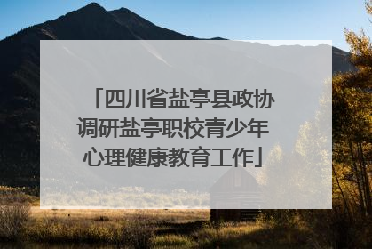 四川省盐亭县政协调研盐亭职校青少年心理健康教育工作
