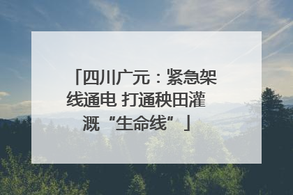 四川广元：紧急架线通电 打通秧田灌溉“生命线”