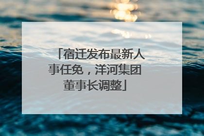 宿迁发布最新人事任免，洋河集团董事长调整