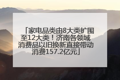 家电品类由8大类扩围至12大类！济南各领域消费品以旧换新直接带动消费157.2亿元