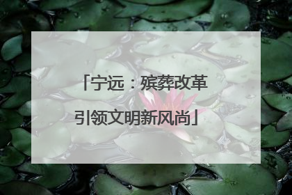 宁远：殡葬改革引领文明新风尚