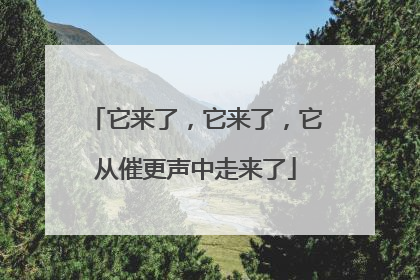 它来了，它来了，它从催更声中走来了
