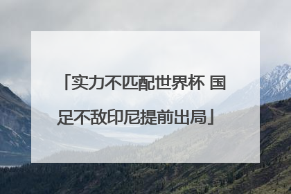 实力不匹配世界杯 国足不敌印尼提前出局