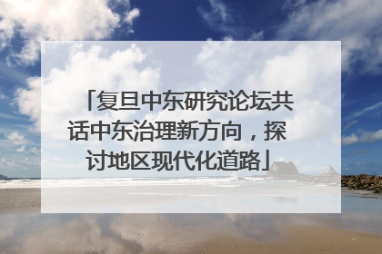 复旦中东研究论坛共话中东治理新方向，探讨地区现代化道路