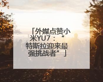 外媒点赞小米YU7：“特斯拉迎来最强挑战者”