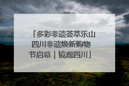 多彩非遗荟萃乐山 四川非遗焕新购物节启幕｜镜观四川