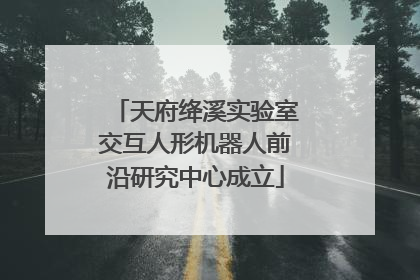 天府绛溪实验室交互人形机器人前沿研究中心成立