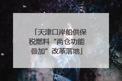 天津口岸船供保税燃料“两仓功能叠加”改革落地