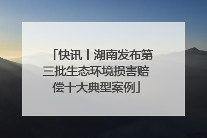 快讯丨湖南发布第三批生态环境损害赔偿十大典型案例