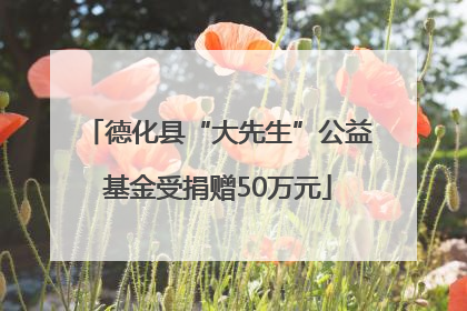 德化县“大先生”公益基金受捐赠50万元
