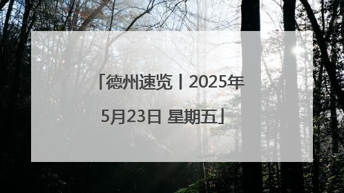 德州速览丨2025年5月23日 星期五
