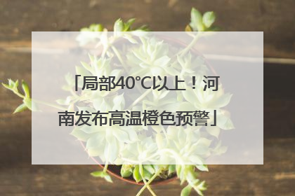 局部40℃以上！河南发布高温橙色预警