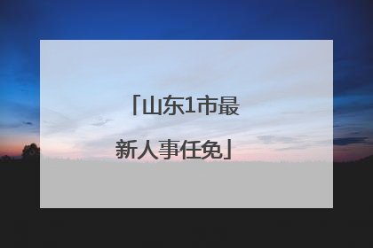 山东1市最新人事任免