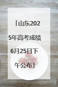 山东2025年高考成绩6月25日下午公布