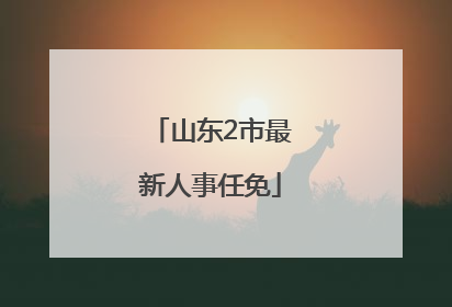 山东2市最新人事任免