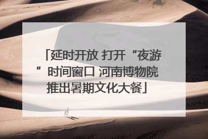 延时开放 打开“夜游”时间窗口 河南博物院推出暑期文化大餐