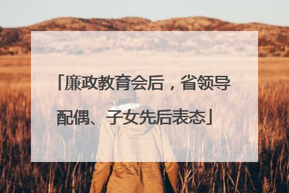 廉政教育会后，省领导配偶、子女先后表态