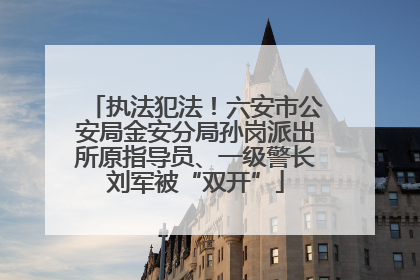 执法犯法！六安市公安局金安分局孙岗派出所原指导员、一级警长刘军被“双开”