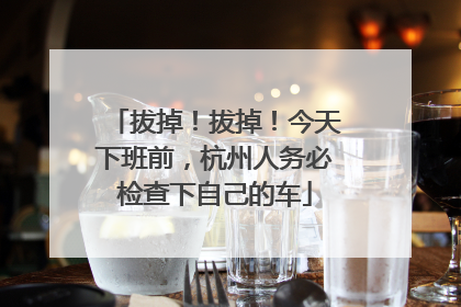 拔掉！拔掉！今天下班前，杭州人务必检查下自己的车