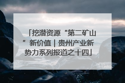 挖潜资源“第二矿山”新价值｜贵州产业新势力系列报道之十四