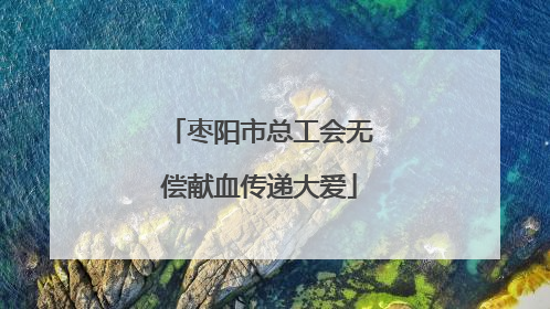 枣阳市总工会无偿献血传递大爱