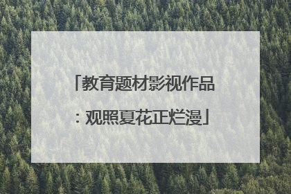 教育题材影视作品：观照夏花正烂漫