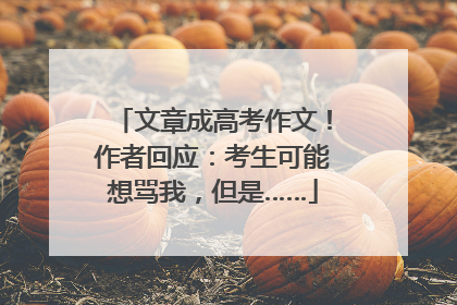 文章成高考作文！作者回应：考生可能想骂我，但是……