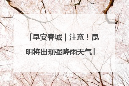 早安春城｜注意！昆明将出现强降雨天气