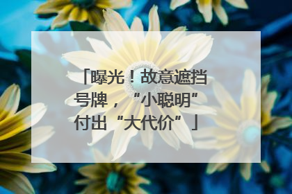 曝光！故意遮挡号牌，“小聪明”付出“大代价”