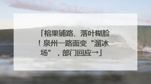 榕果铺路、落叶糊脸！泉州一路面变“溜冰场”，部门回应→