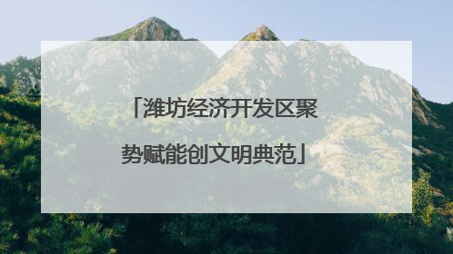 潍坊经济开发区聚势赋能创文明典范