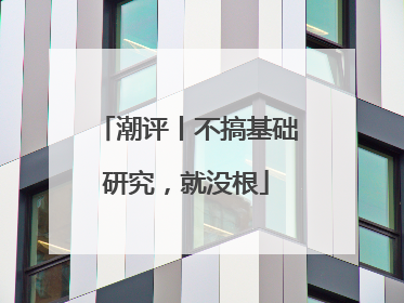 潮评丨不搞基础研究，就没根