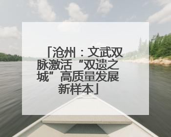 沧州：文武双脉激活“双遗之城”高质量发展新样本