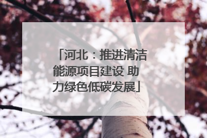 河北：推进清洁能源项目建设 助力绿色低碳发展