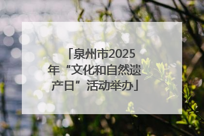 泉州市2025年“文化和自然遗产日”活动举办