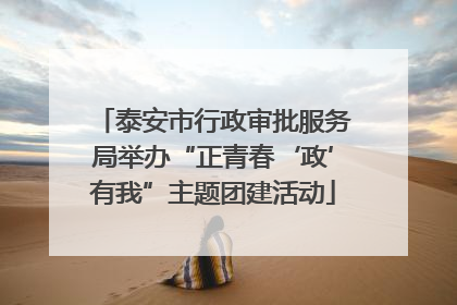 泰安市行政审批服务局举办“正青春‘政’有我”主题团建活动