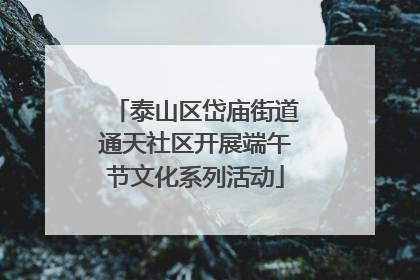 泰山区岱庙街道通天社区开展端午节文化系列活动