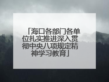海口各部门各单位扎实推进深入贯彻中央八项规定精神学习教育