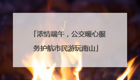 浓情端午，公交暖心服务护航市民游玩南山