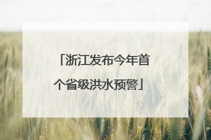 浙江发布今年首个省级洪水预警