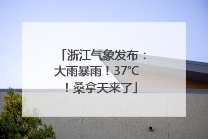 浙江气象发布：大雨暴雨！37℃！桑拿天来了