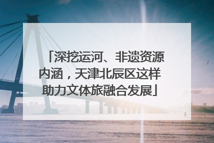 深挖运河、非遗资源内涵，天津北辰区这样助力文体旅融合发展