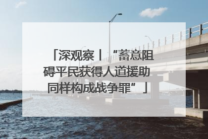 深观察丨“蓄意阻碍平民获得人道援助同样构成战争罪”