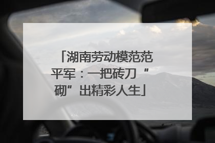 湖南劳动模范范平军：一把砖刀“砌”出精彩人生