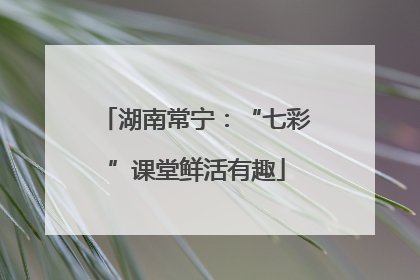 湖南常宁：“七彩”课堂鲜活有趣
