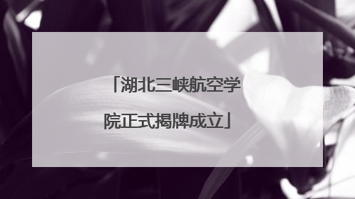 湖北三峡航空学院正式揭牌成立