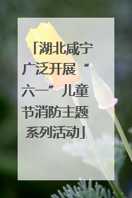 湖北咸宁广泛开展“六一”儿童节消防主题系列活动