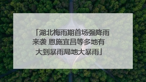 湖北梅雨期首场强降雨来袭 恩施宜昌等多地有大到暴雨局地大暴雨