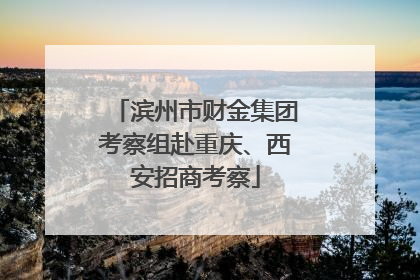 滨州市财金集团考察组赴重庆、西安招商考察
