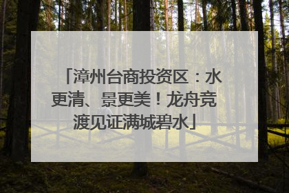 漳州台商投资区：水更清、景更美！龙舟竞渡见证满城碧水